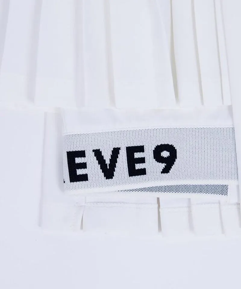 CREVE NINE: Two-Tone Ribbed Swing Pleats - White