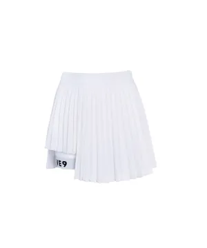 CREVE NINE: Two-Tone Ribbed Swing Pleats - White