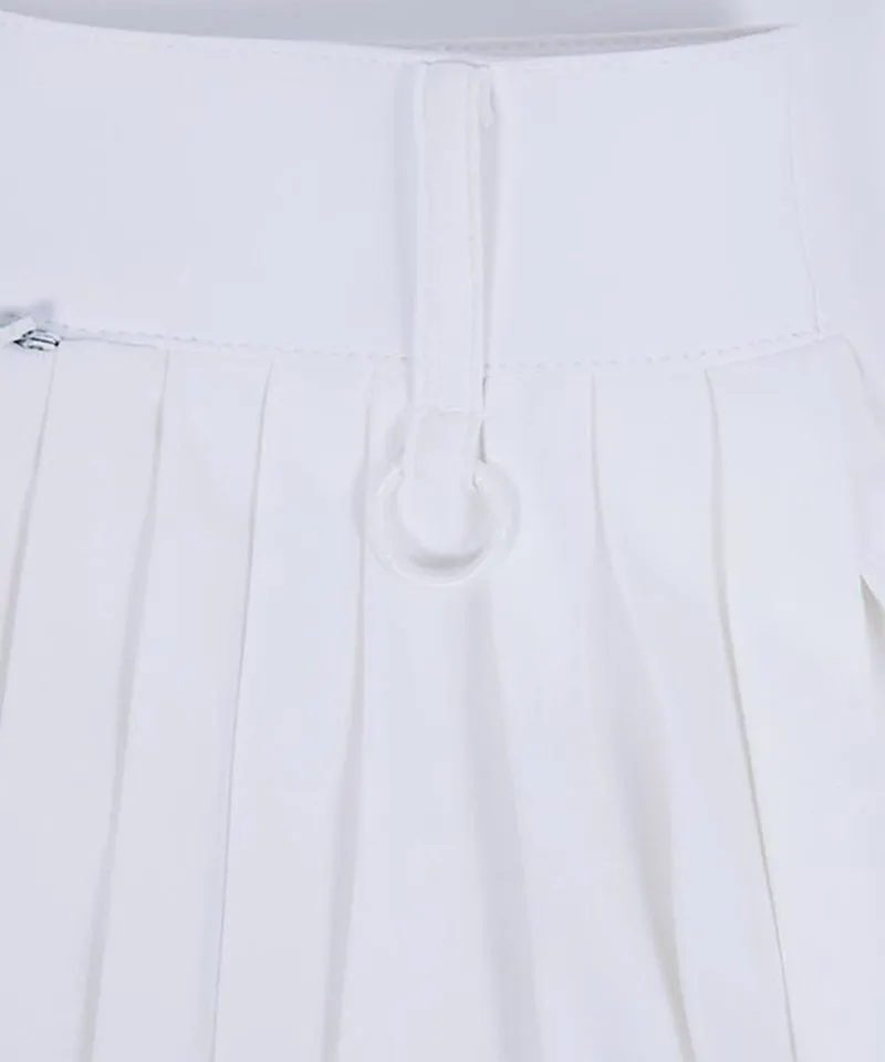 CREVE NINE: Two-Tone Ribbed Swing Pleats - White