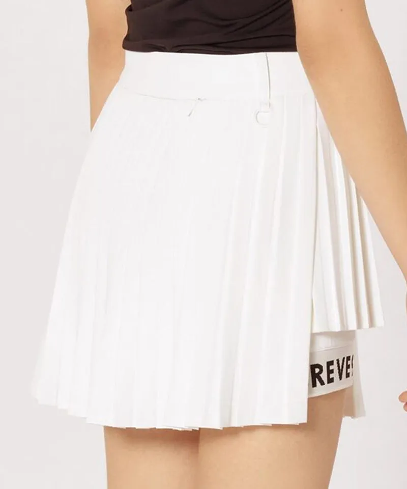 CREVE NINE: Two-Tone Ribbed Swing Pleats - White