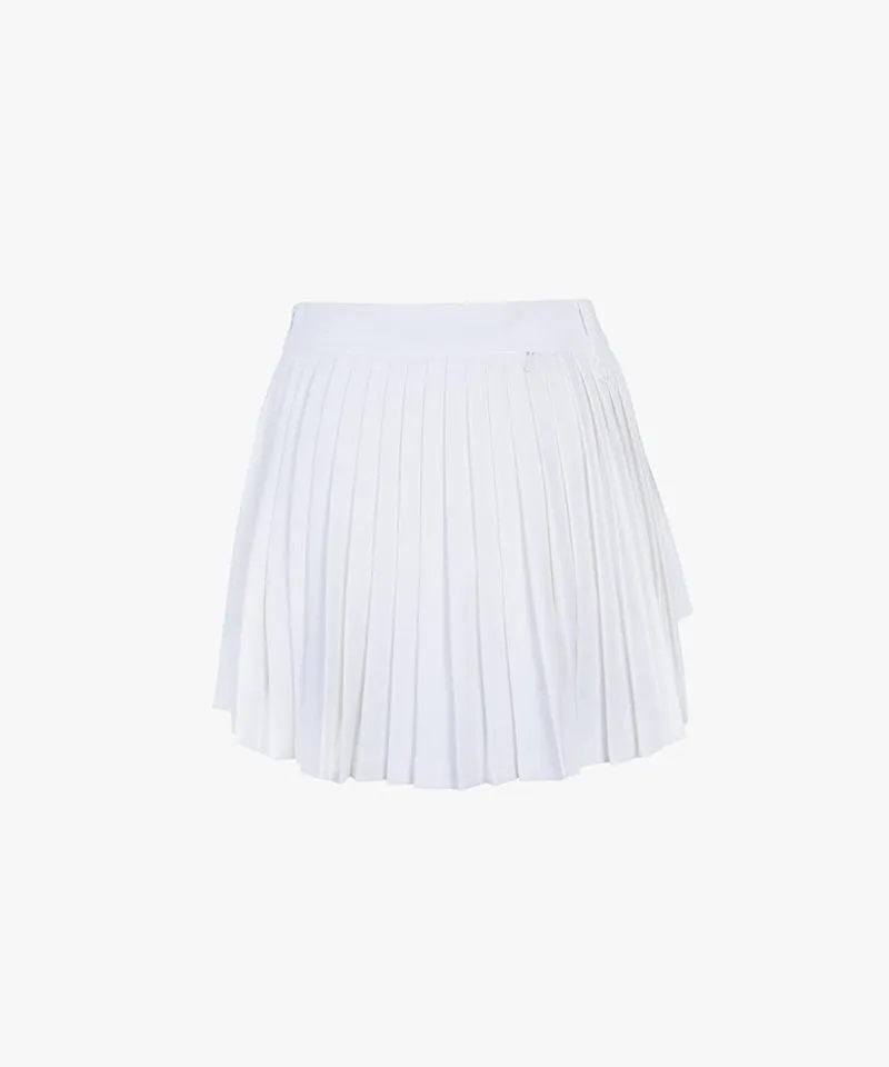 CREVE NINE: Two-Tone Ribbed Swing Pleats - White