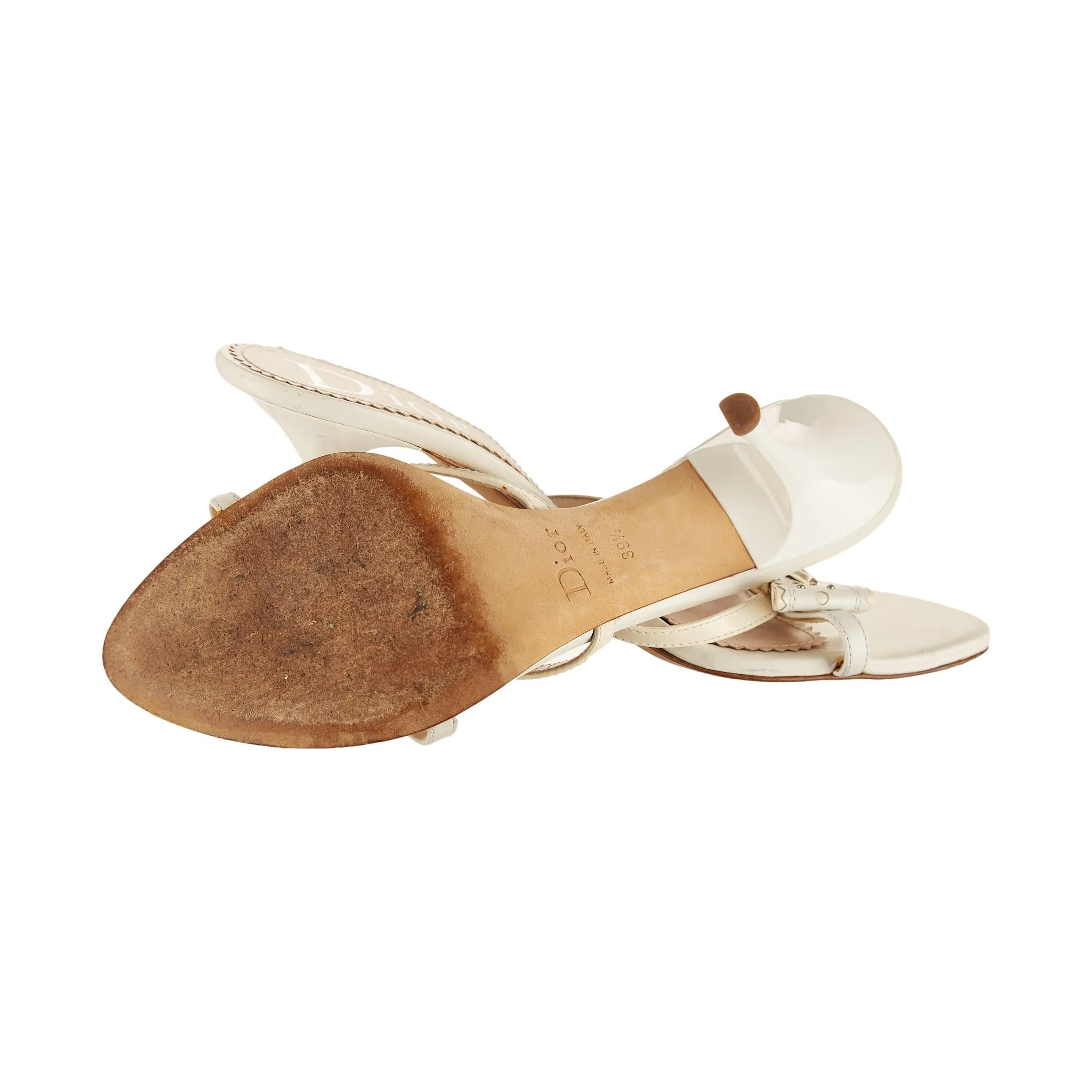 Dior Beige Bow Logo Heels