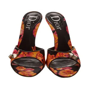 Dior Black Floral Dice Heels