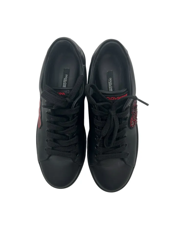 Dolce & Gabbana black and red love heart Women's Shoes size 6