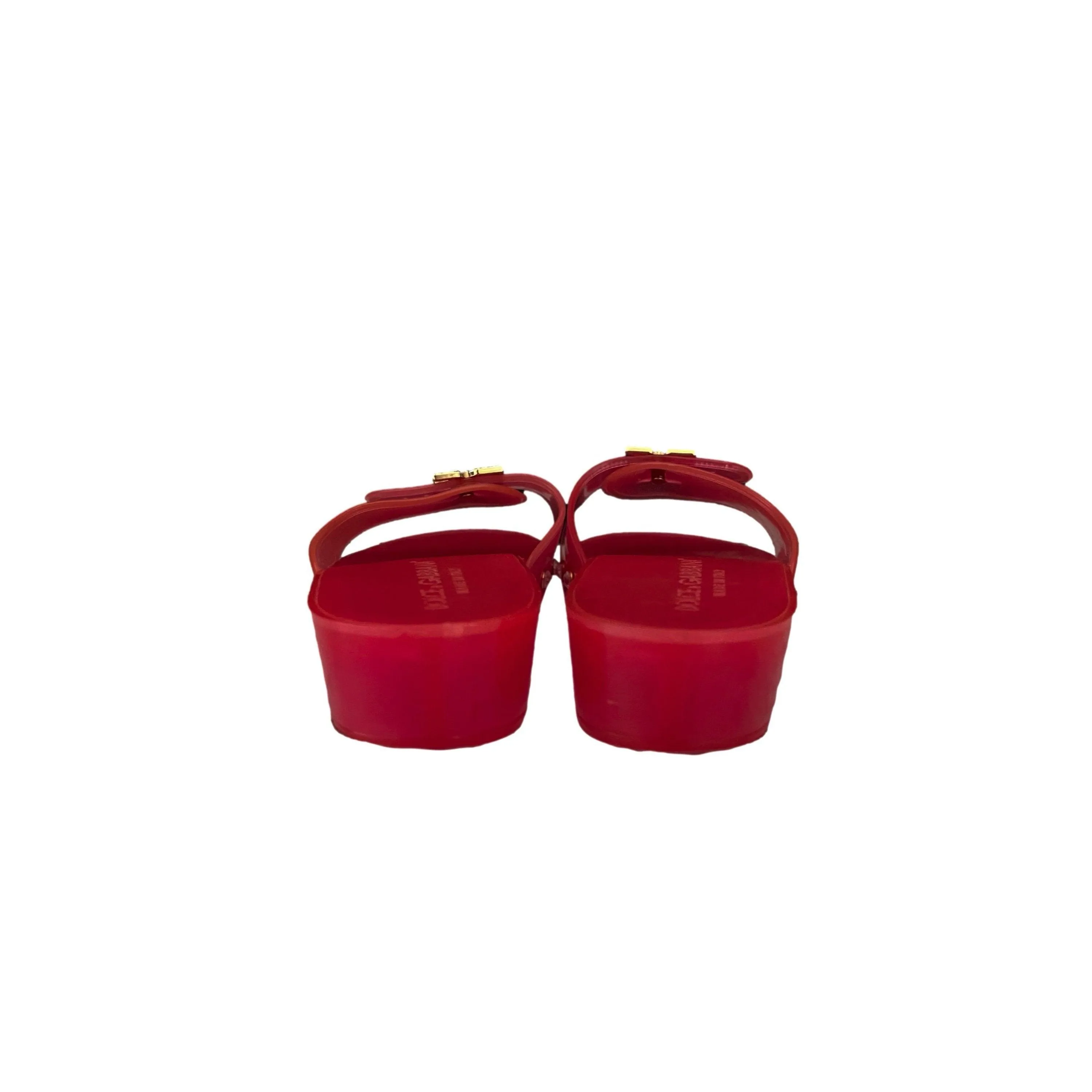 Dolce & Gabbana Pink Jelly Rhinestone Chunky Slides