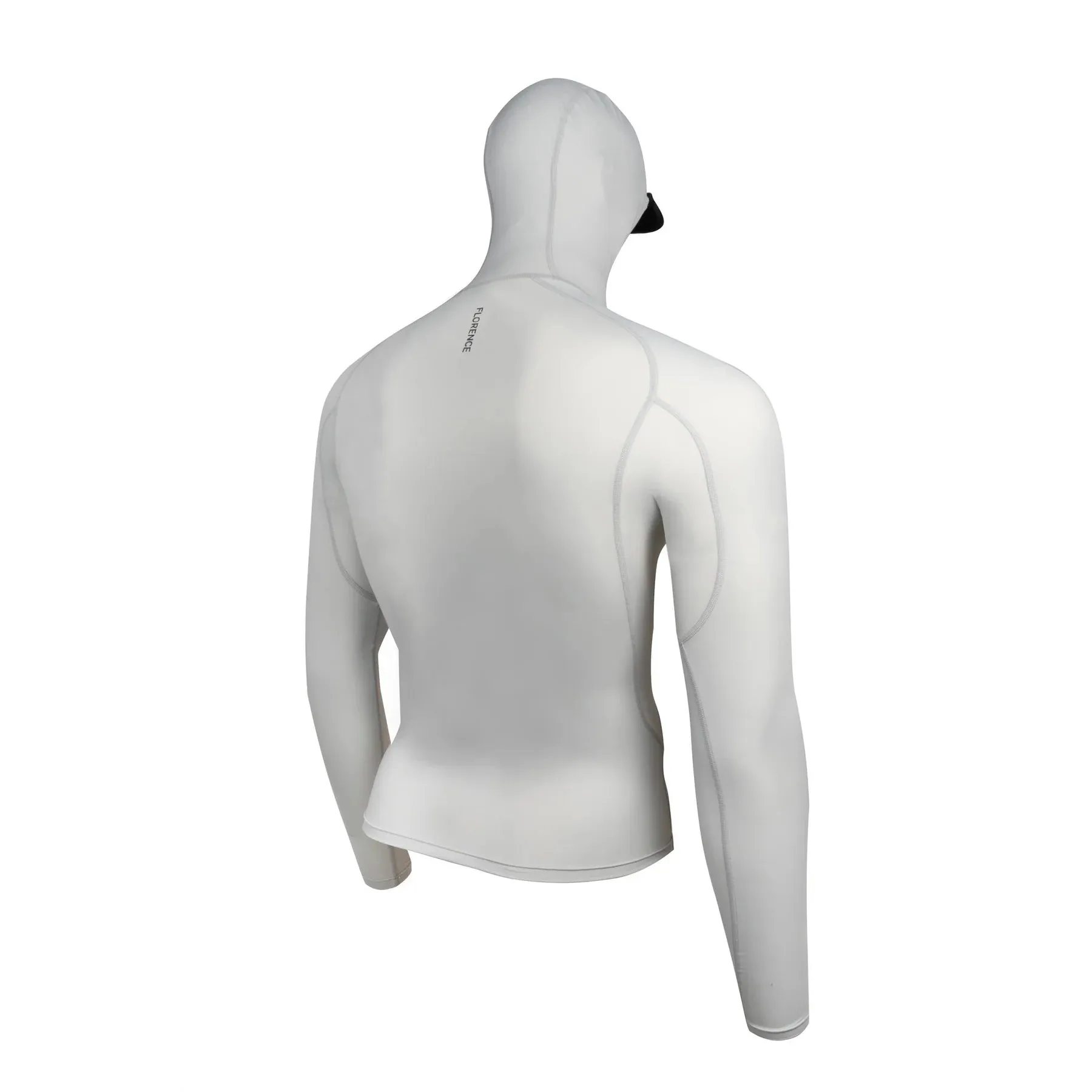 FLORENCE STANDARD ISSUE LONG SLEEVE HOODED RASH GUARD SILVER