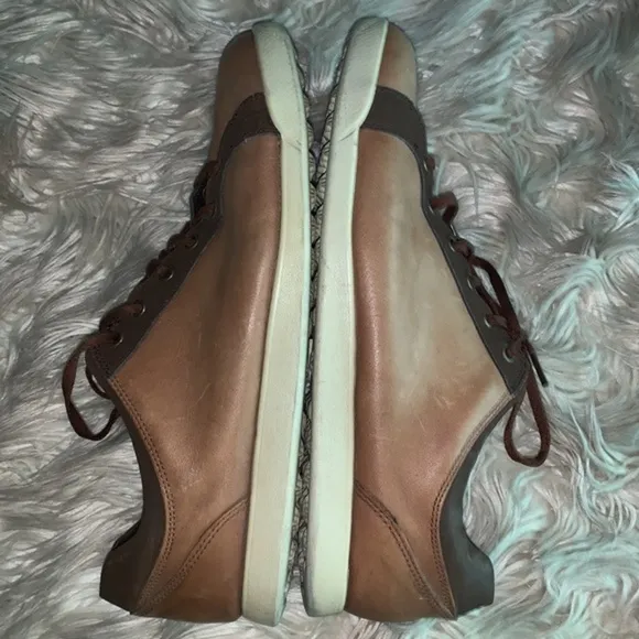 FOOTJOY Contour Casual Leather Golf Shoe Spikeless Tan Brown Lace Up Men Size 12