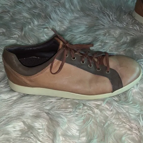 FOOTJOY Contour Casual Leather Golf Shoe Spikeless Tan Brown Lace Up Men Size 12