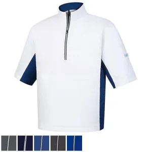 FootJoy FJ HydroLite Short Sleeve Rain Shirts L Black&Royal Plaid W/White (2379
