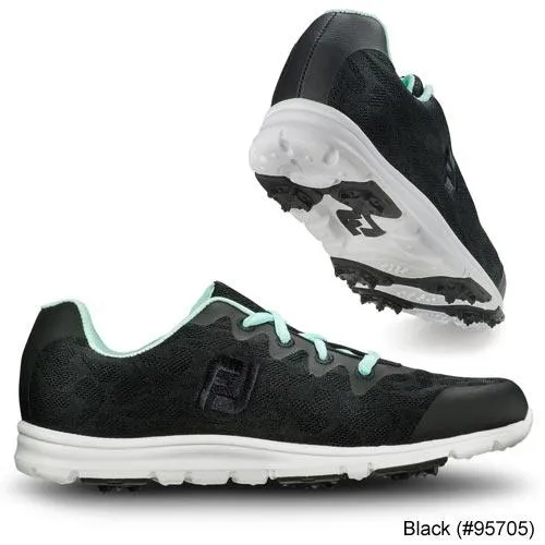 FootJoy Ladies Enjoy Engineered Mesh Spikeless Shoes - CLOSE OUT 8.0 Black (#95705) M