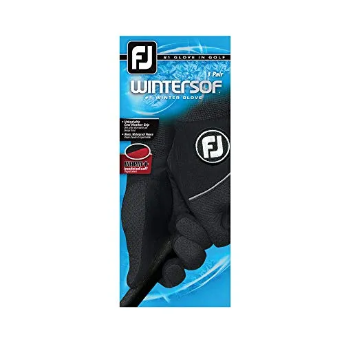 FootJoy Men's WinterSof Pair Golf Glove Black Medium, Pair