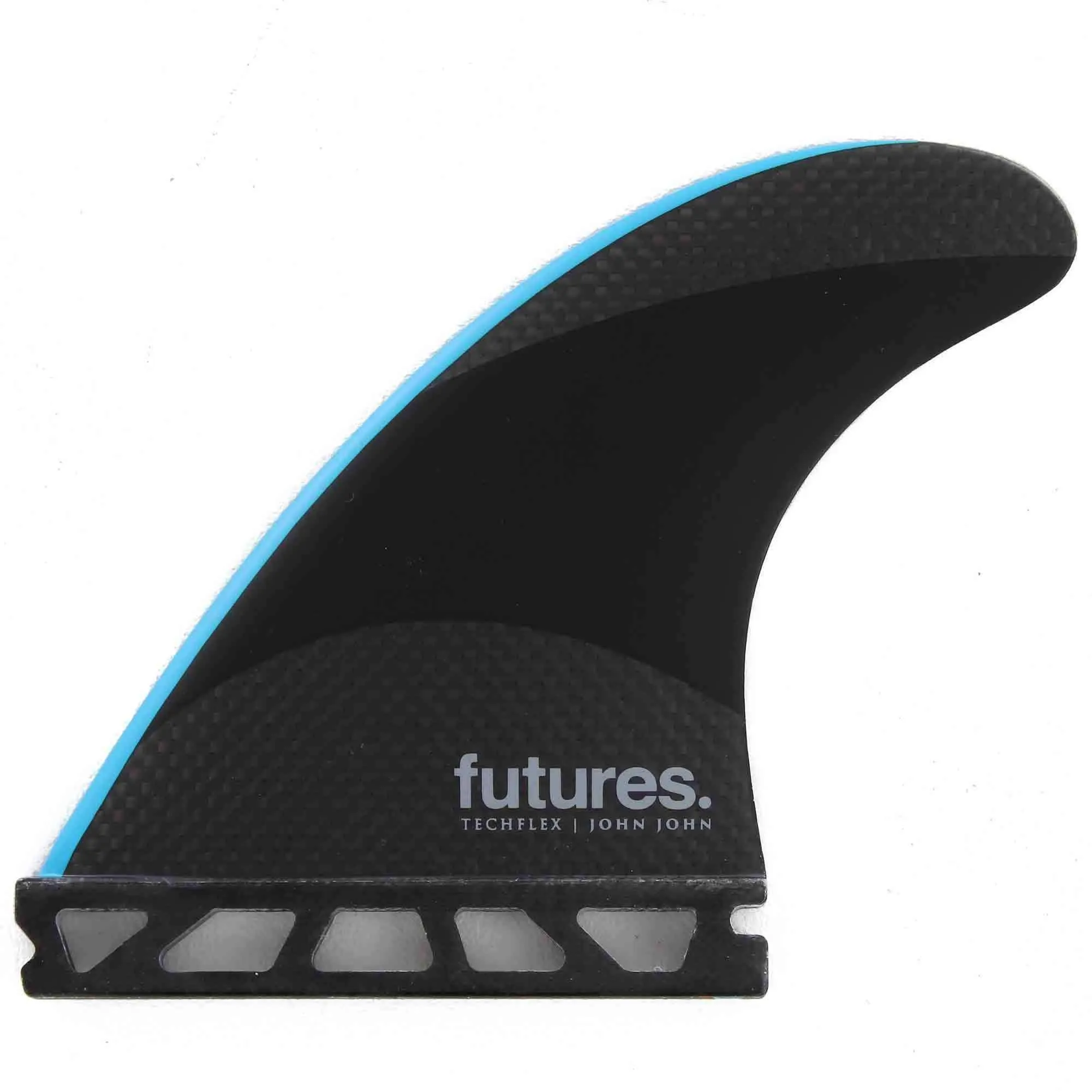 Futures John John Techflex Small Thruster Surfboard Fins - Black Neon Blue