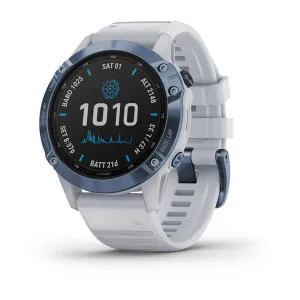 Garmin Fēnix 6 – Pro Solar Edition Mineral blue with Whitestone band