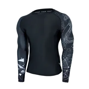 Graphic UPF50  Long Sleeve Rash Guard for Men - Line Cobra Style