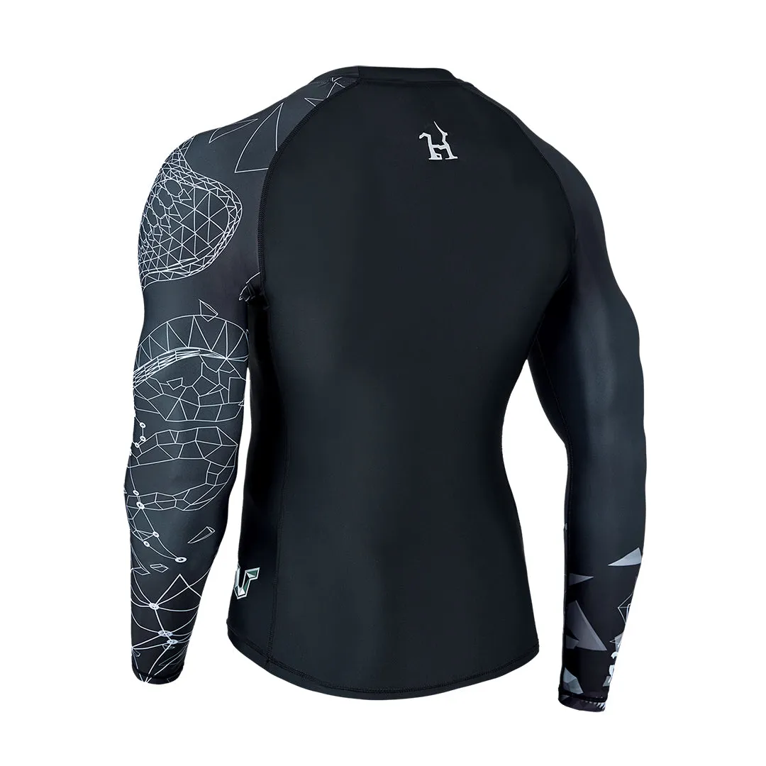 Graphic UPF50  Long Sleeve Rash Guard for Men - Line Cobra Style