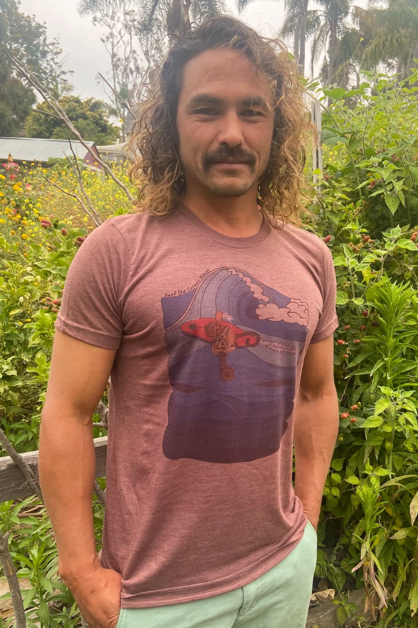 Jason Mraz Cat Surfing Crew Neck Tee