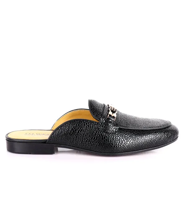 John Foster Stingray Horsebit Men's mules|Black
