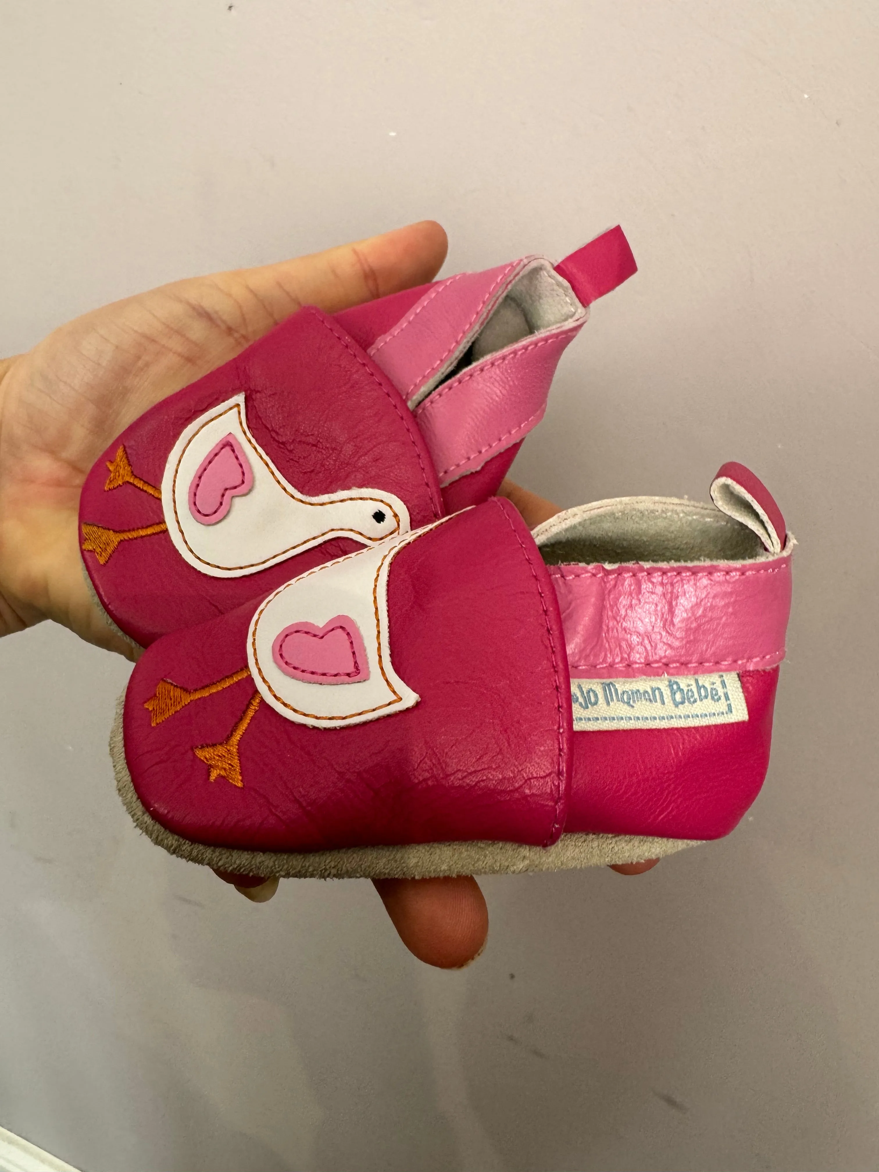 Jojo Maman Bebe Pink Goose Shoes 0-6m