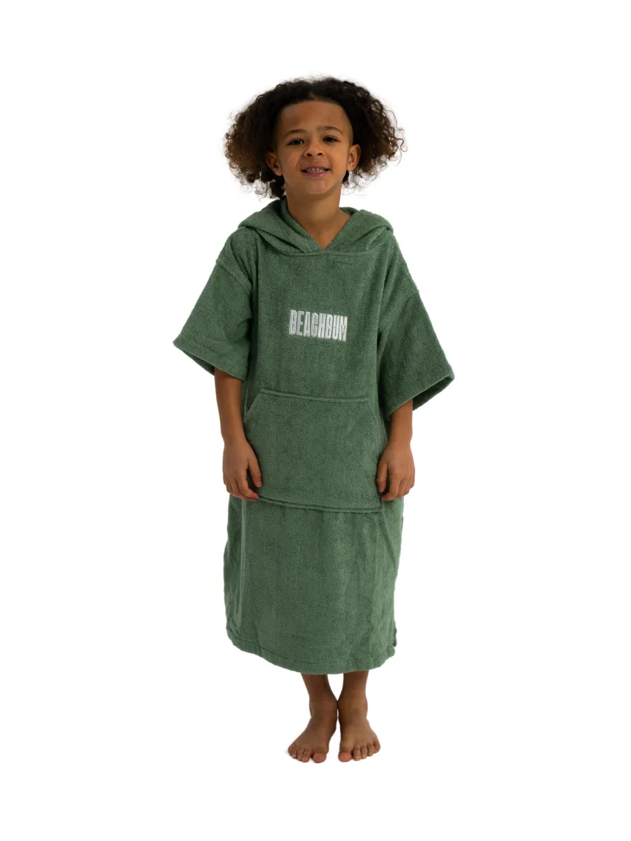 Kids Towelling Poncho - Mint Green