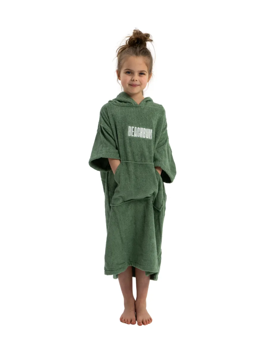Kids Towelling Poncho - Mint Green
