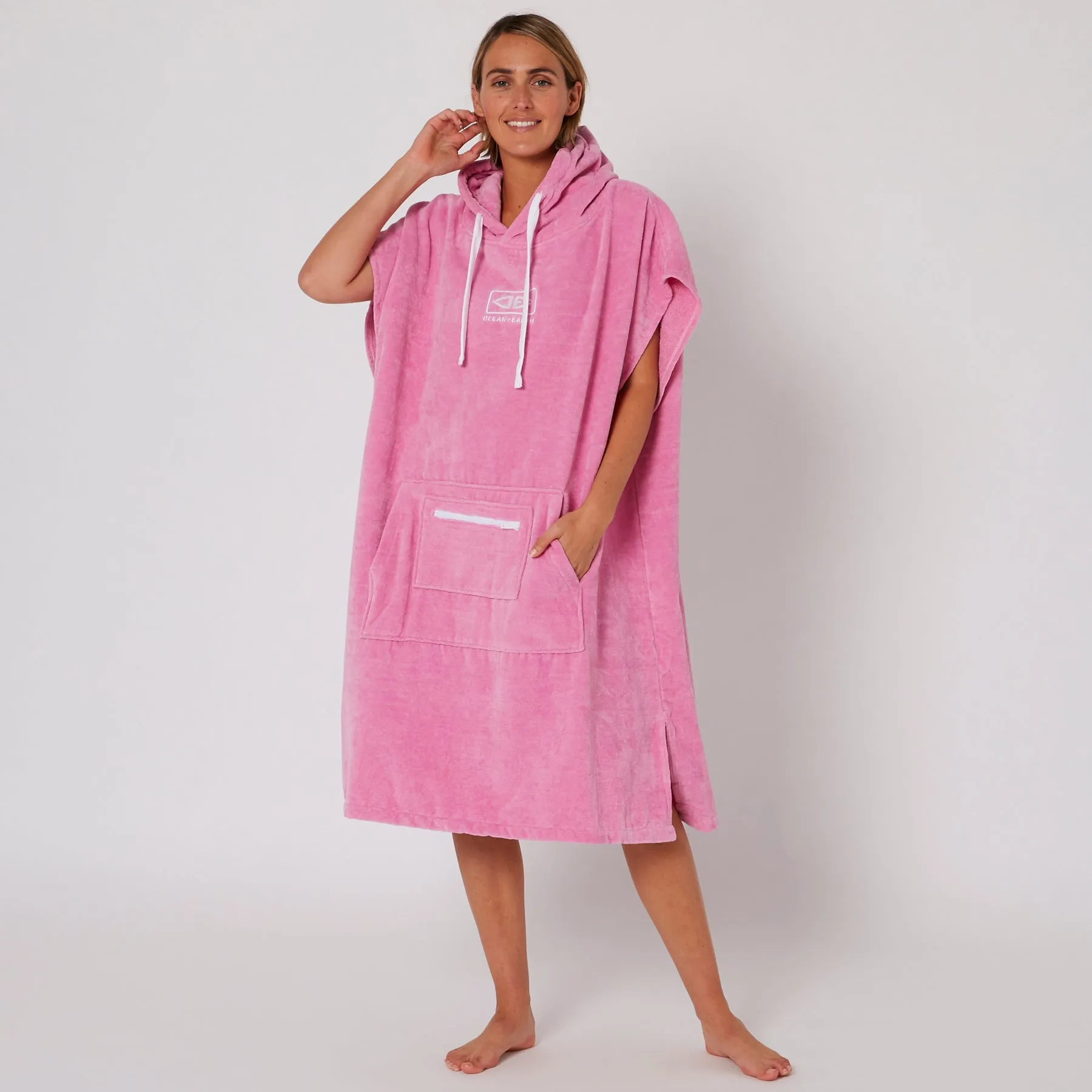 Ladies Hooded Poncho Towel - Musk Pink