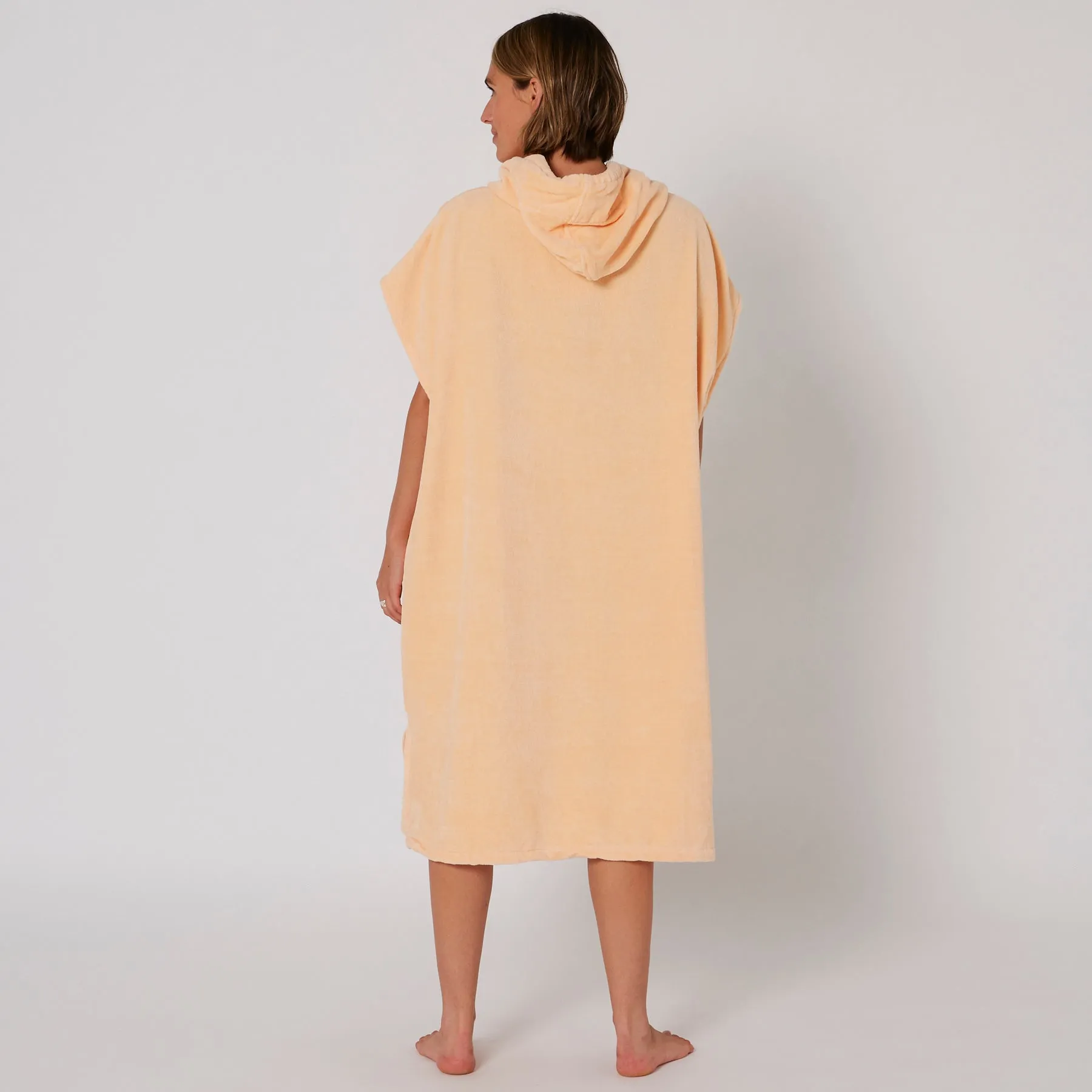 Ladies Hooded Poncho Towel - Peach