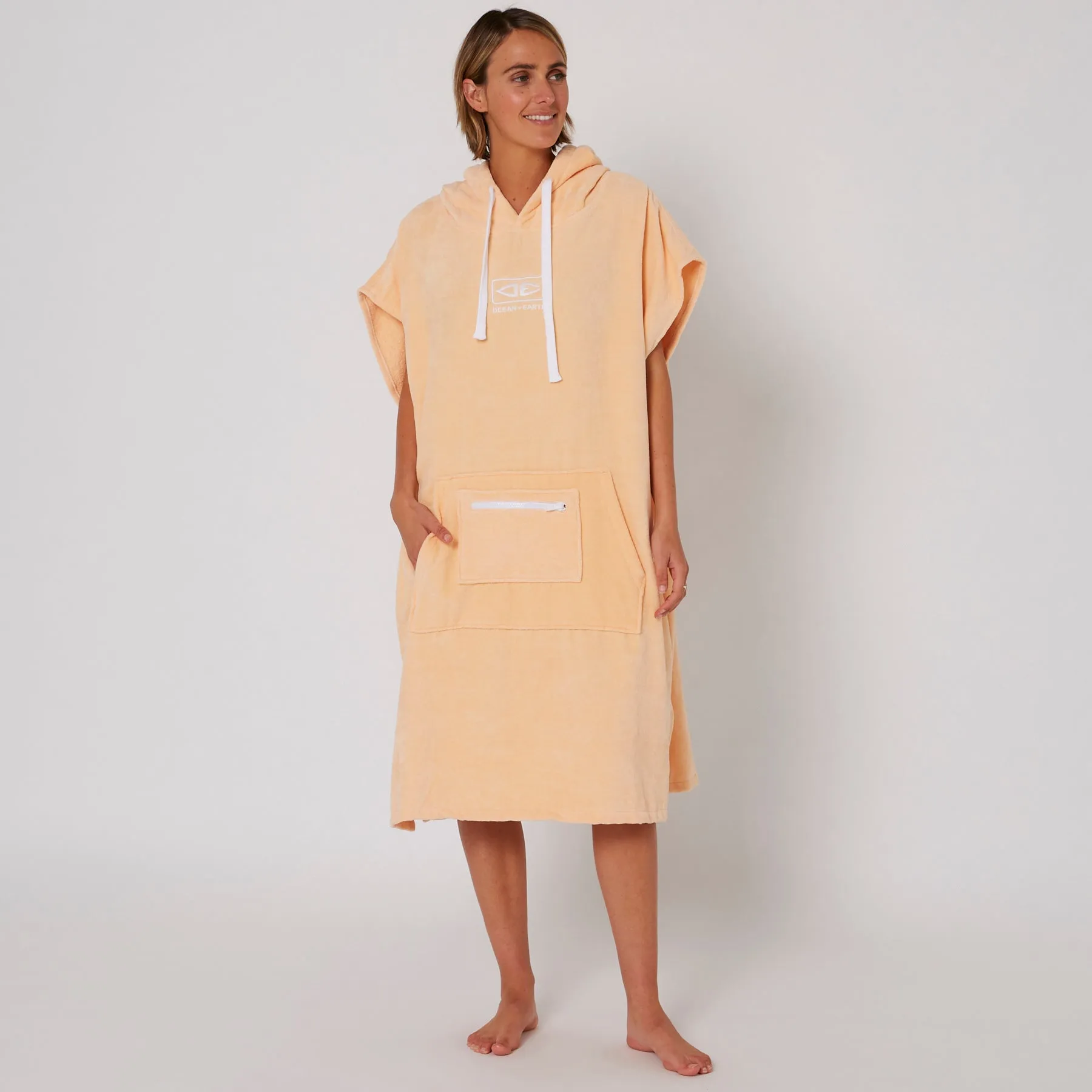 Ladies Hooded Poncho Towel - Peach