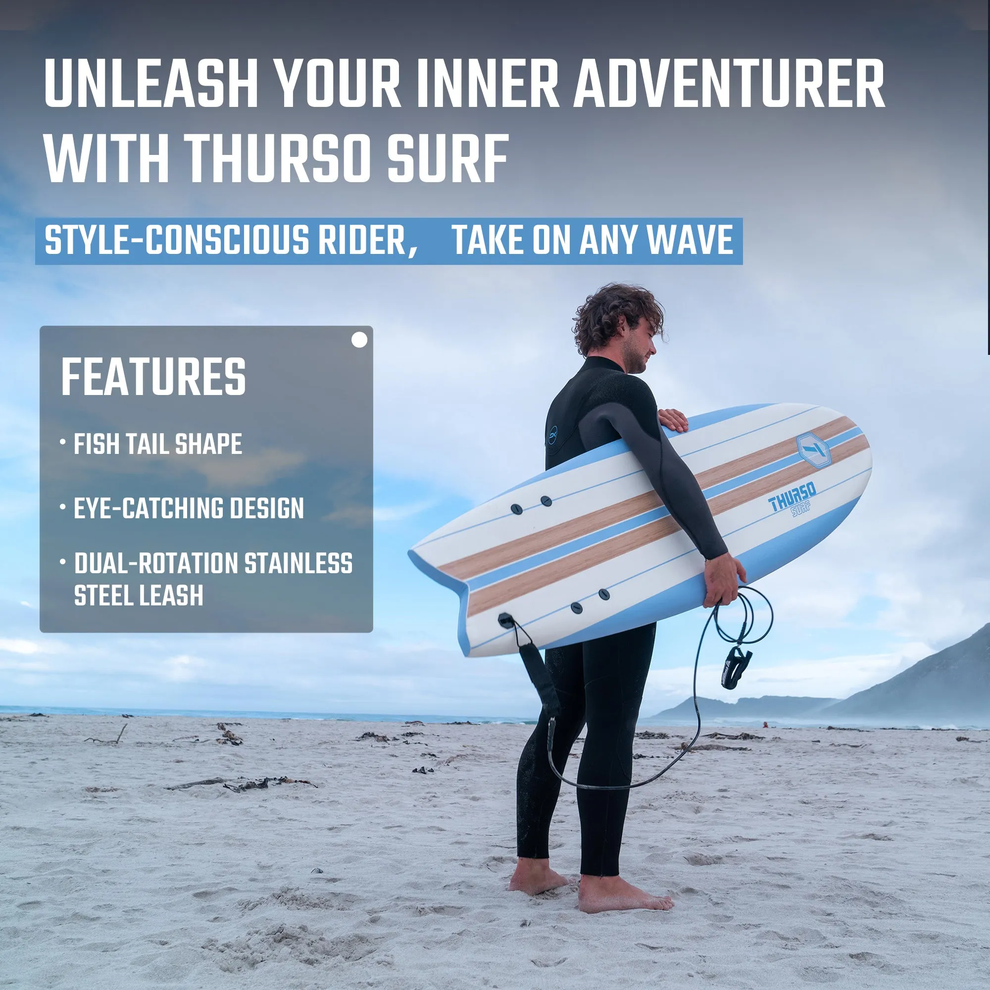 Lancer 5 ft 10 Soft Top Surfboard