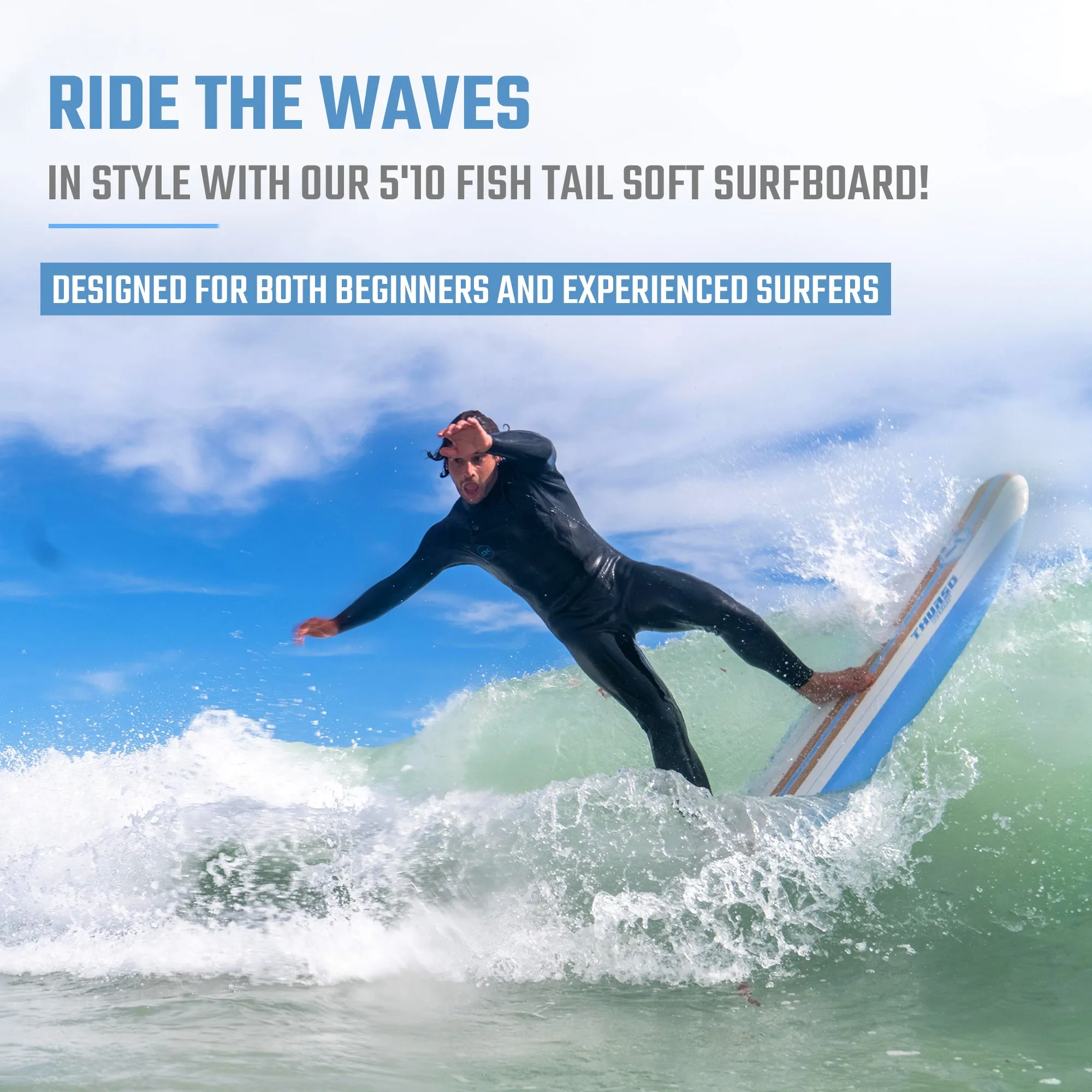 Lancer 5 ft 10 Soft Top Surfboard