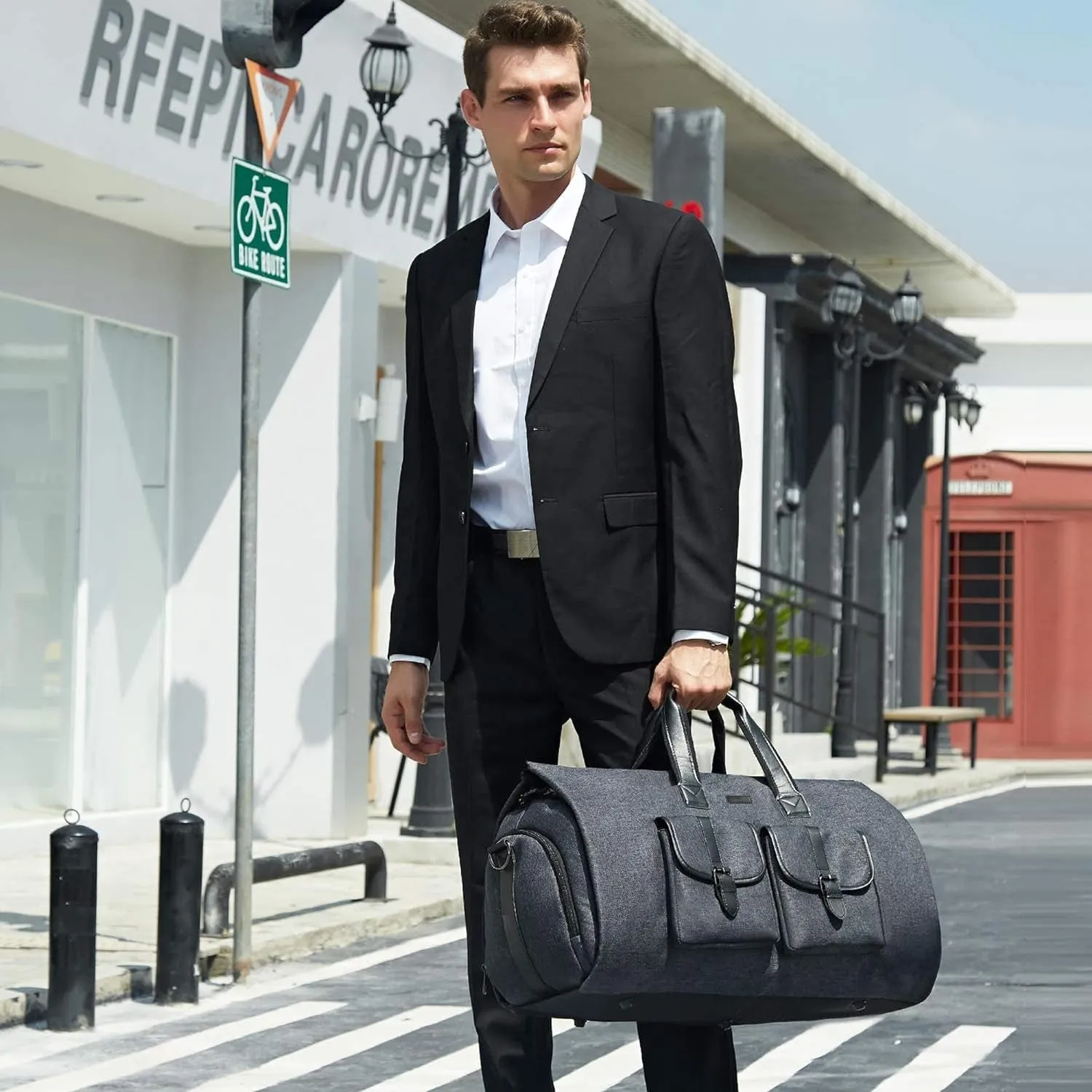 Large Carry-on Duffel Bag Travel Flight Bag with Shoe Pouch for Men Women