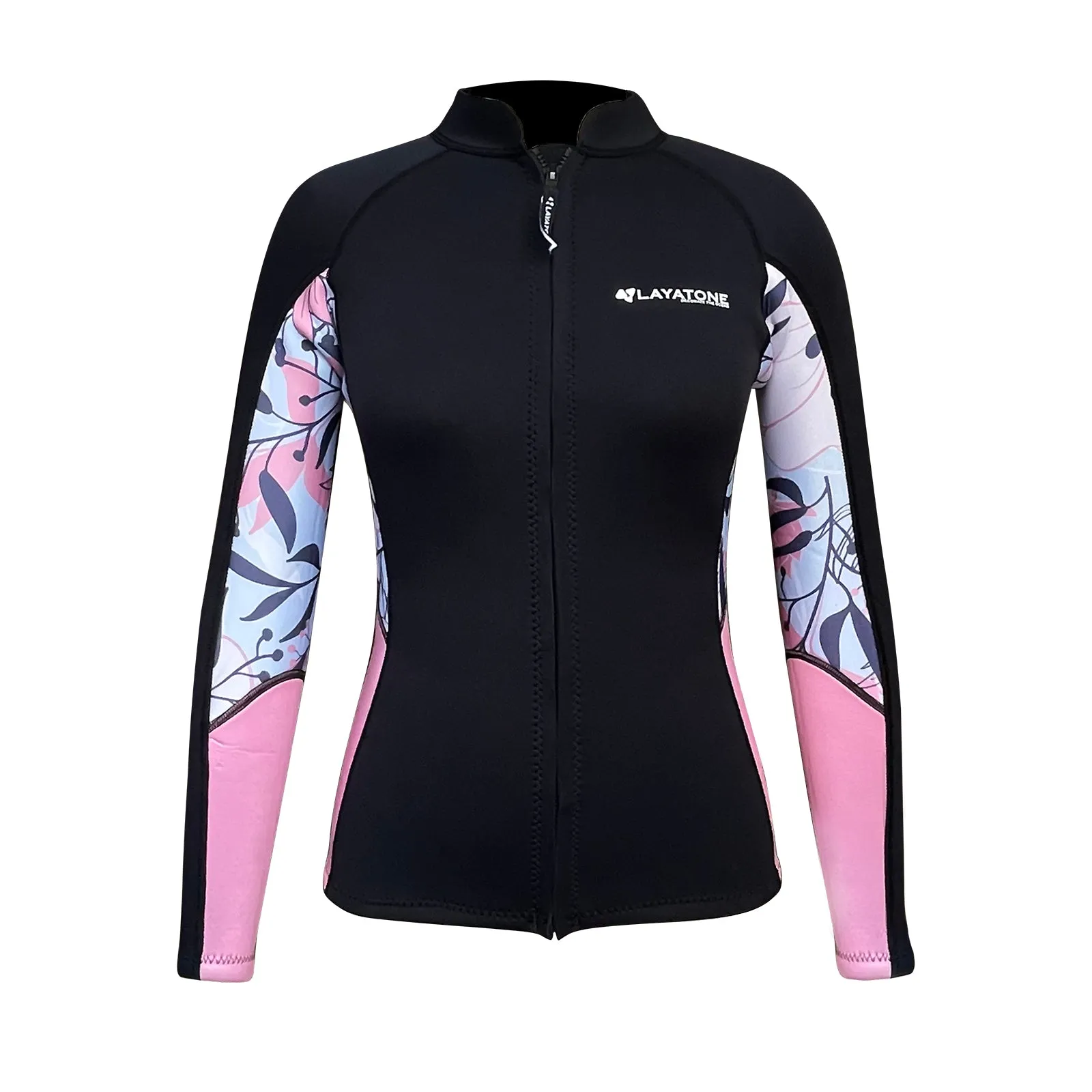 layatone Wetsuit Top Women 3mm Neoprene Wetsuits Jacket,Front Zipper Long Sleeves Diving Suit for Swimming,Snorkeling,Scuba Diving,Surfing