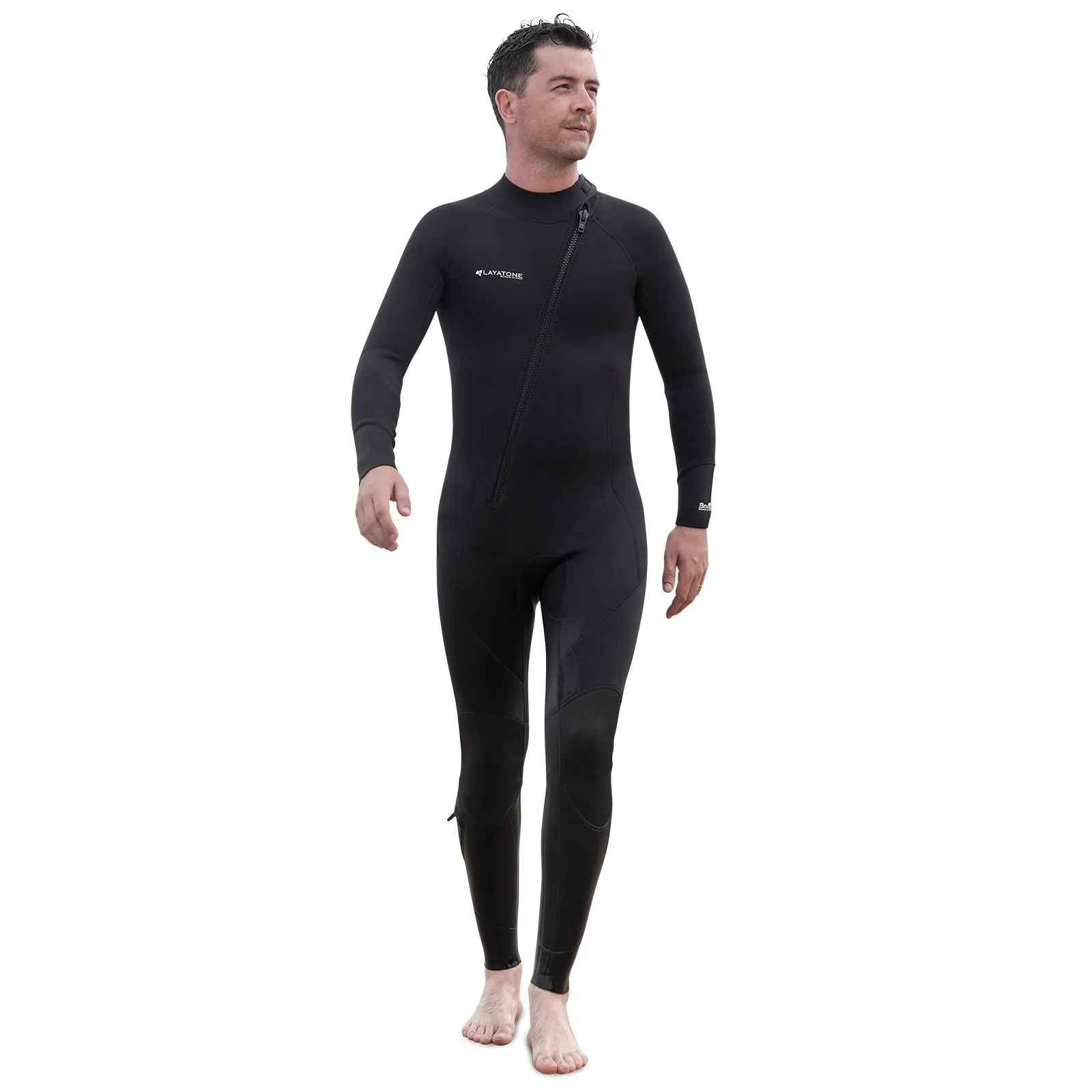 LayaTone Wetsuits for Men Wetsuit Women, 3mm Neoprene Wetsuit Full Body Front Zipper Wet Suits for Diving Snorkeling Surfing Swimming in Cold Water