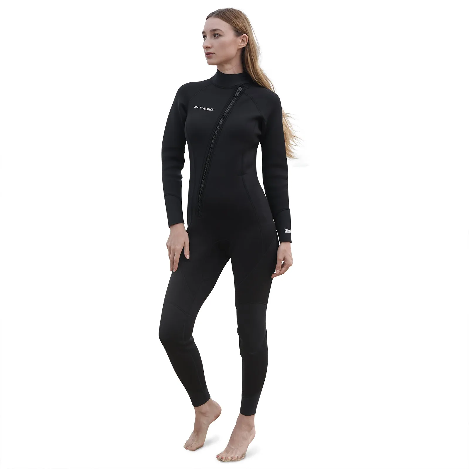 LayaTone Wetsuits for Men Wetsuit Women, 3mm Neoprene Wetsuit Full Body Front Zipper Wet Suits for Diving Snorkeling Surfing Swimming in Cold Water
