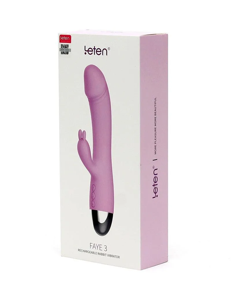 Leten Faye 3 - Vibrator - Tarzan Vibrator - Rabbit Vibrator - Zijdezachte Siliconen - Roze