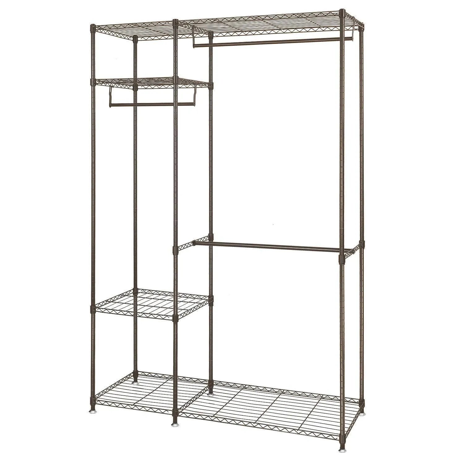 Lifewit Portable Wardrobe Clothes Closet Storage Organizer with Hanging Rod, Adjustable Legs, Quick and Easy to Assemble, Large Capacity, Dark Brown