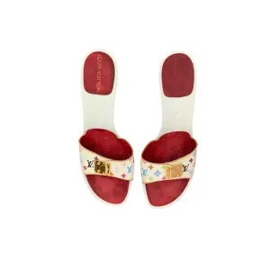 Louis Vuitton Multicolor Logo Buckle Heels