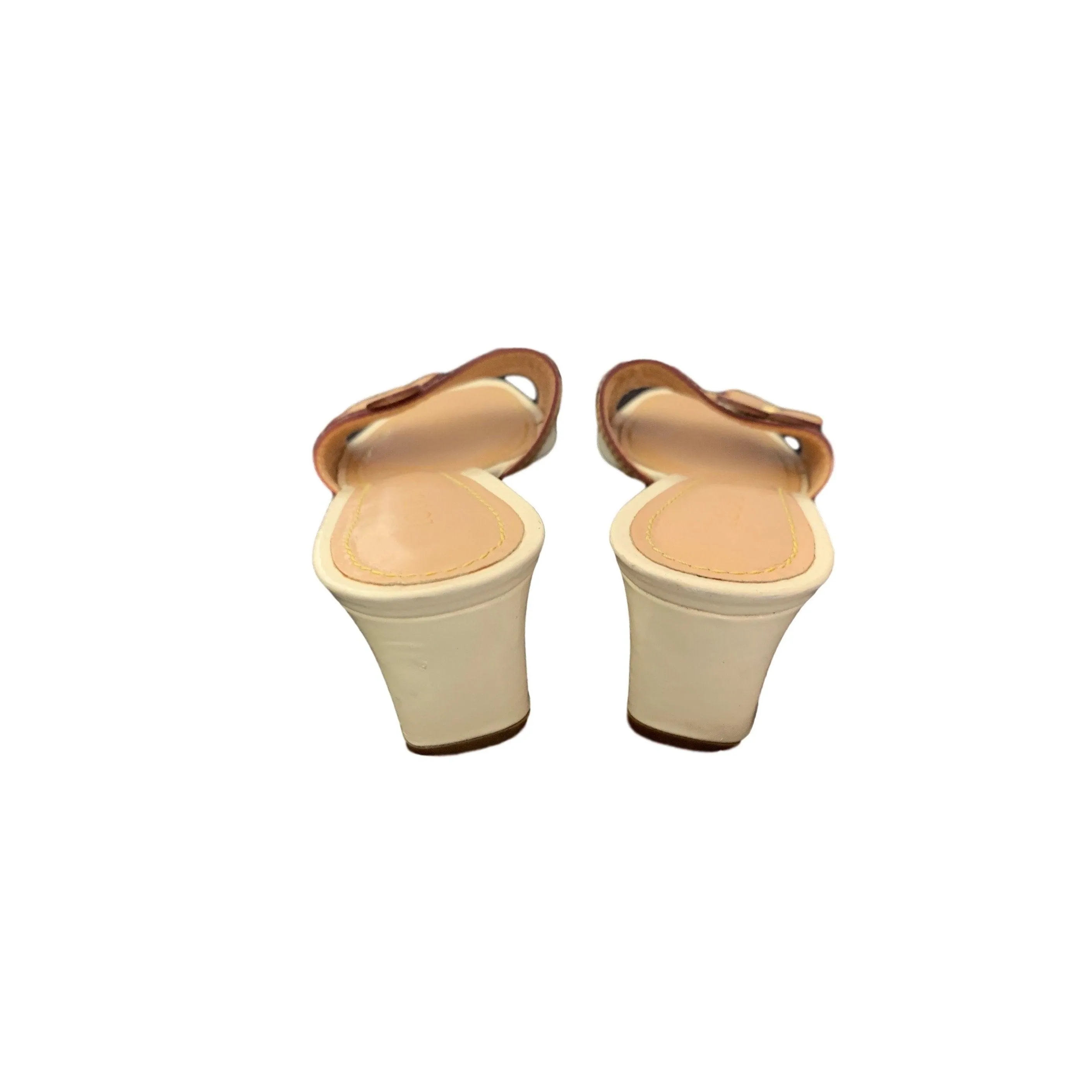 Louis Vuitton White Multicolor Flower Logo Kitten Heels
