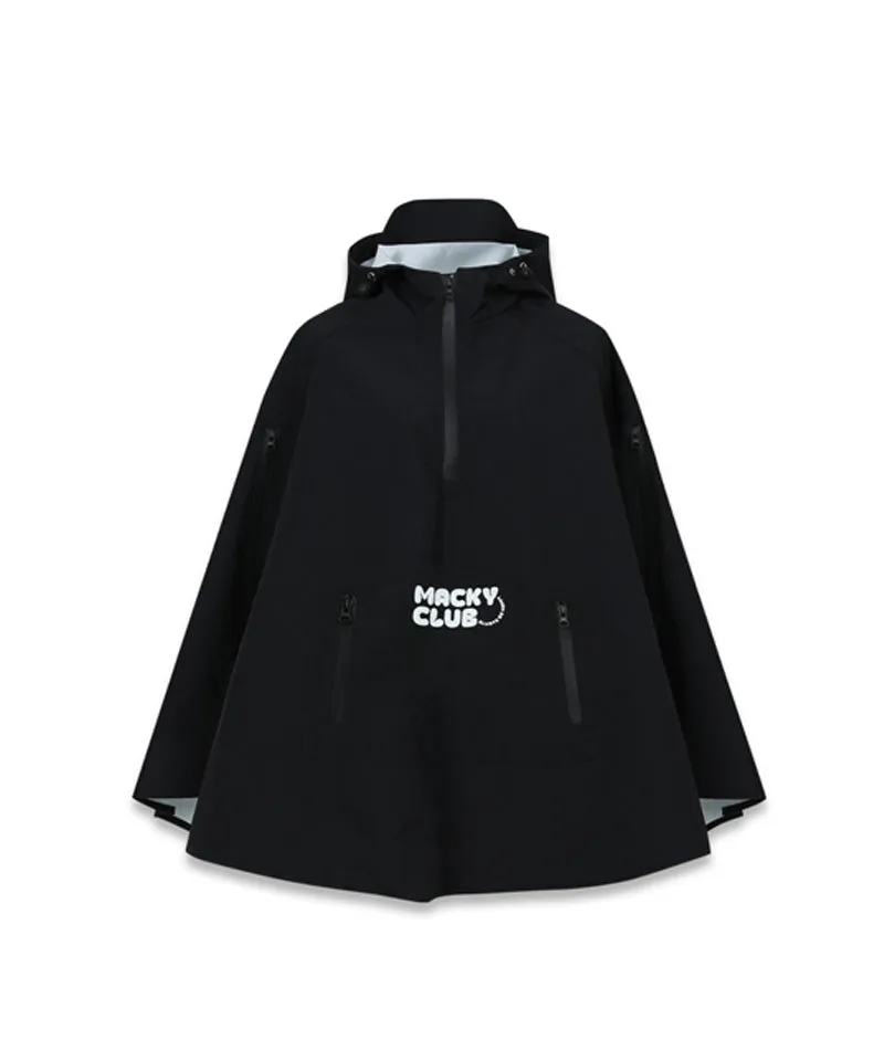 MACKY Golf: Fluffy Pancho Raincoat - Black