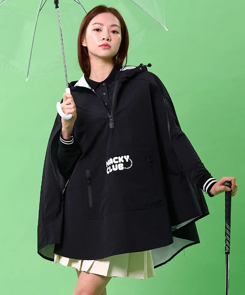 MACKY Golf: Fluffy Pancho Raincoat - Black