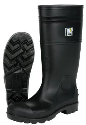 MCR Safety PVC Boot, Size 7, 16 in, Black, VBS1207