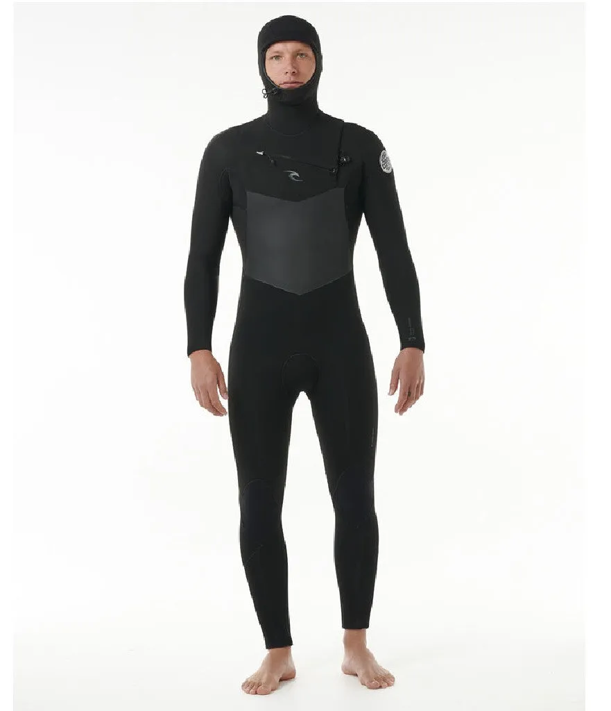 MEN'S DAWN PATROL HOODED 5/4GB CHEST ZIP - BLACK (AW24)
