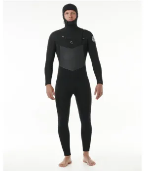 MEN'S DAWN PATROL HOODED 5/4GB CHEST ZIP - BLACK (AW24)