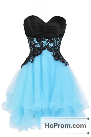 Mini A-Line Organza Sweetheart Prom Dresses Homecoming Dresses