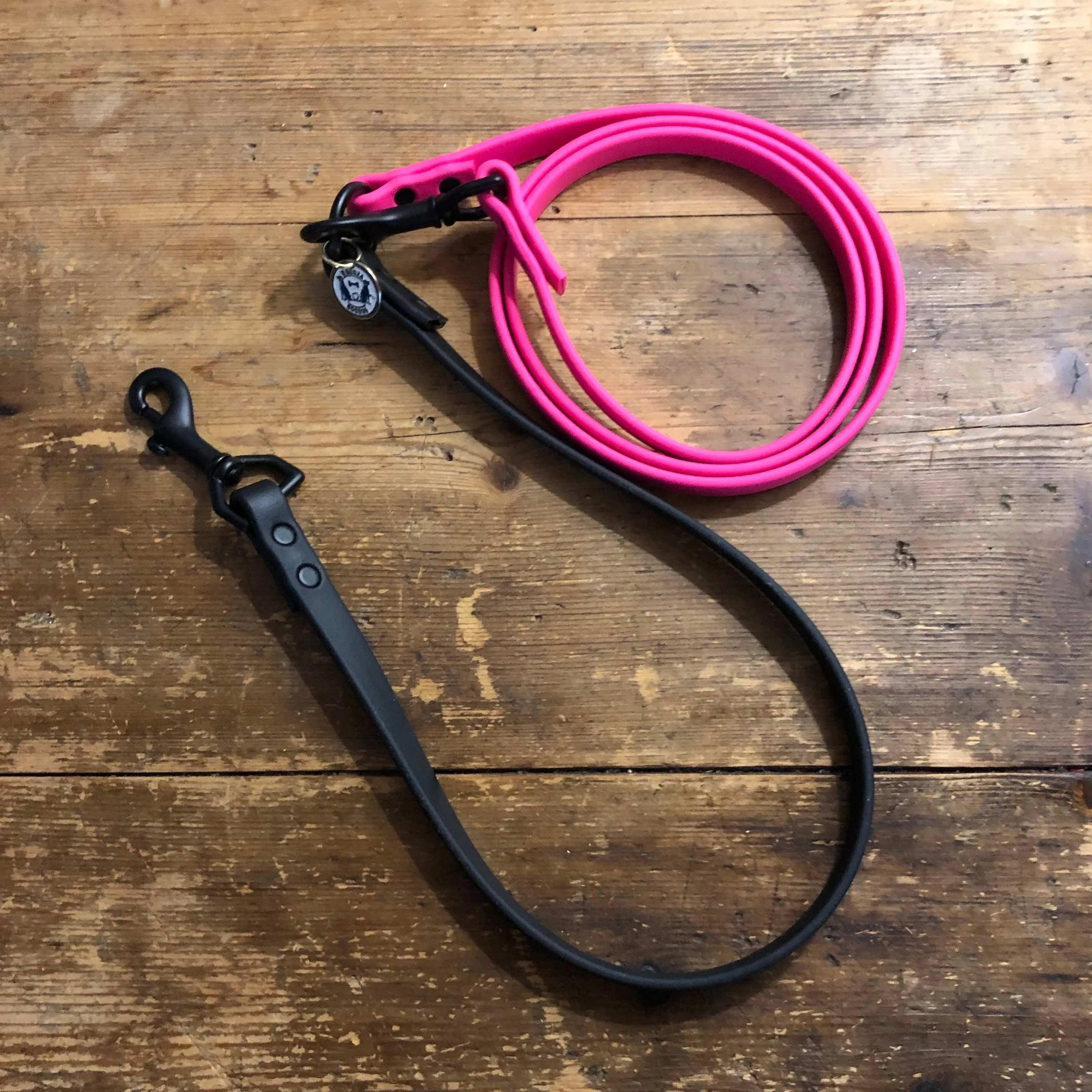 Multi-Way Waterproof Leash: Neon Pink   Black   Black