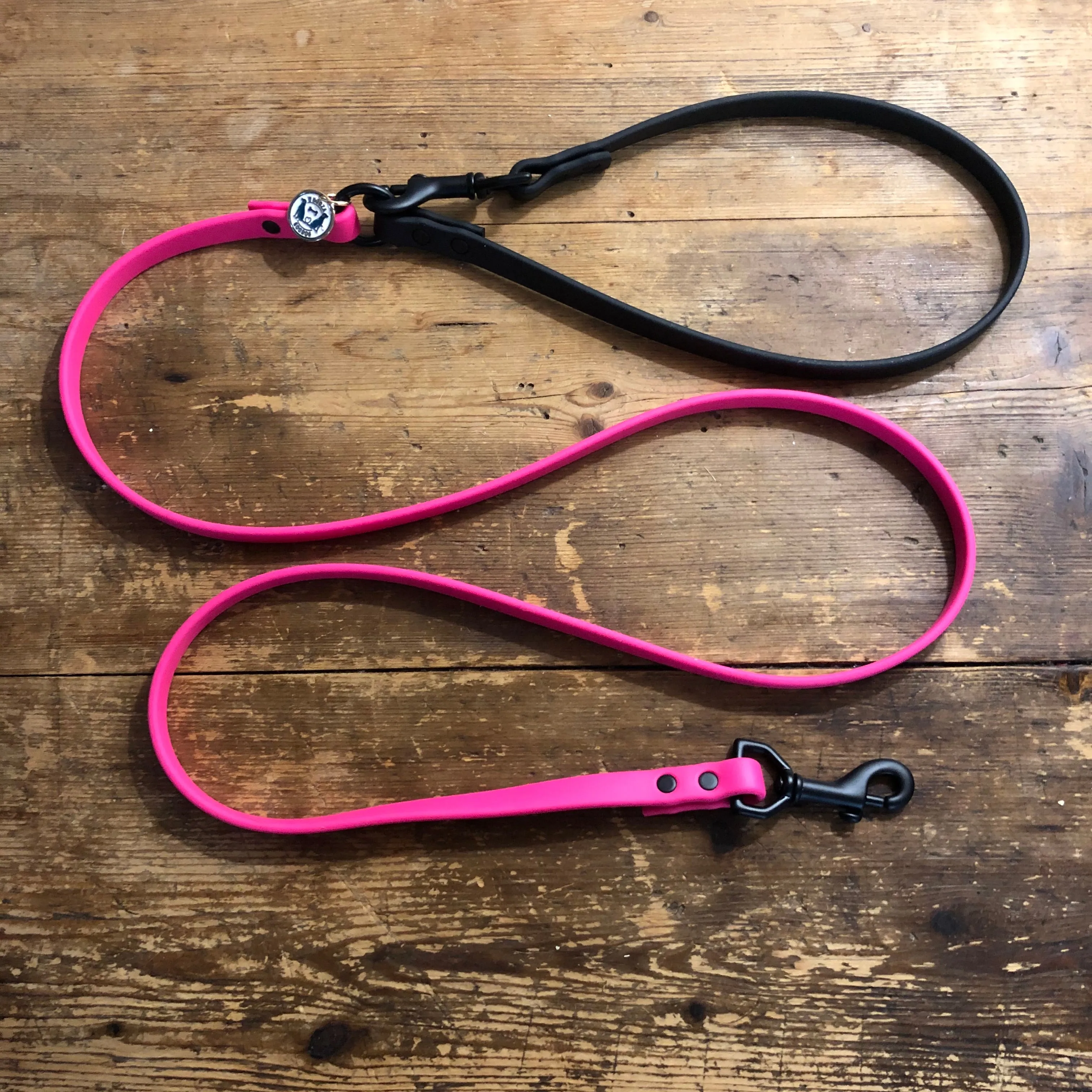 Multi-Way Waterproof Leash: Neon Pink   Black   Black