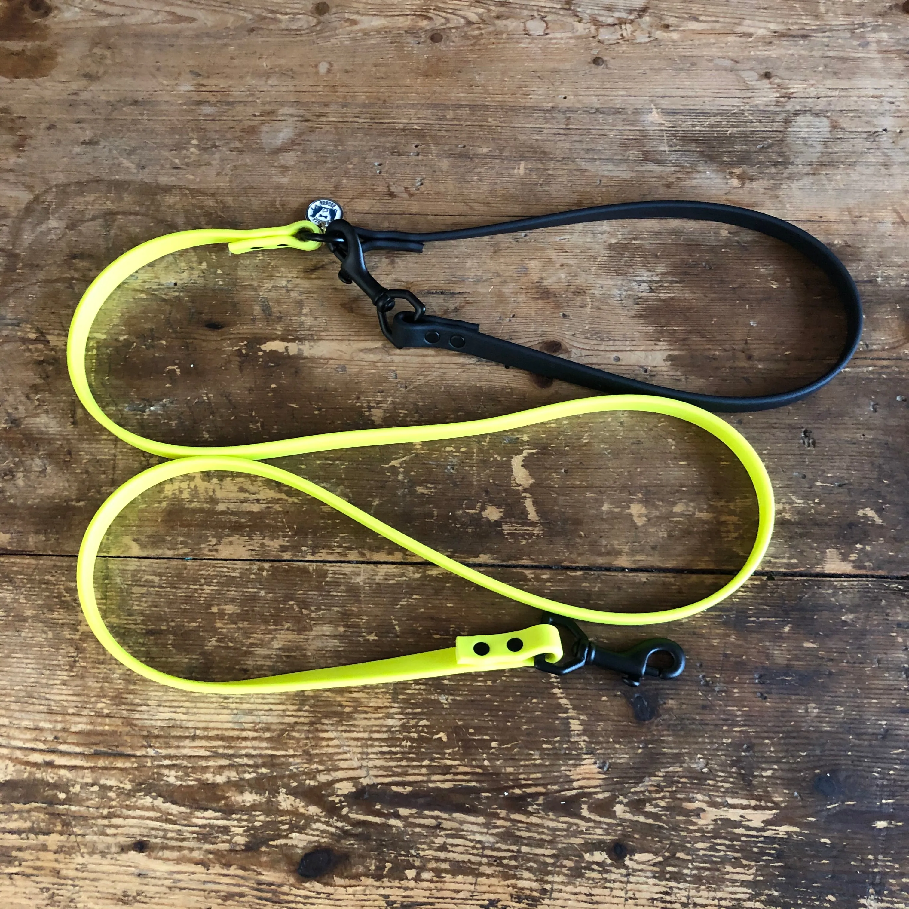 Multi-Way Waterproof Leash: Neon Yellow   Black   Black