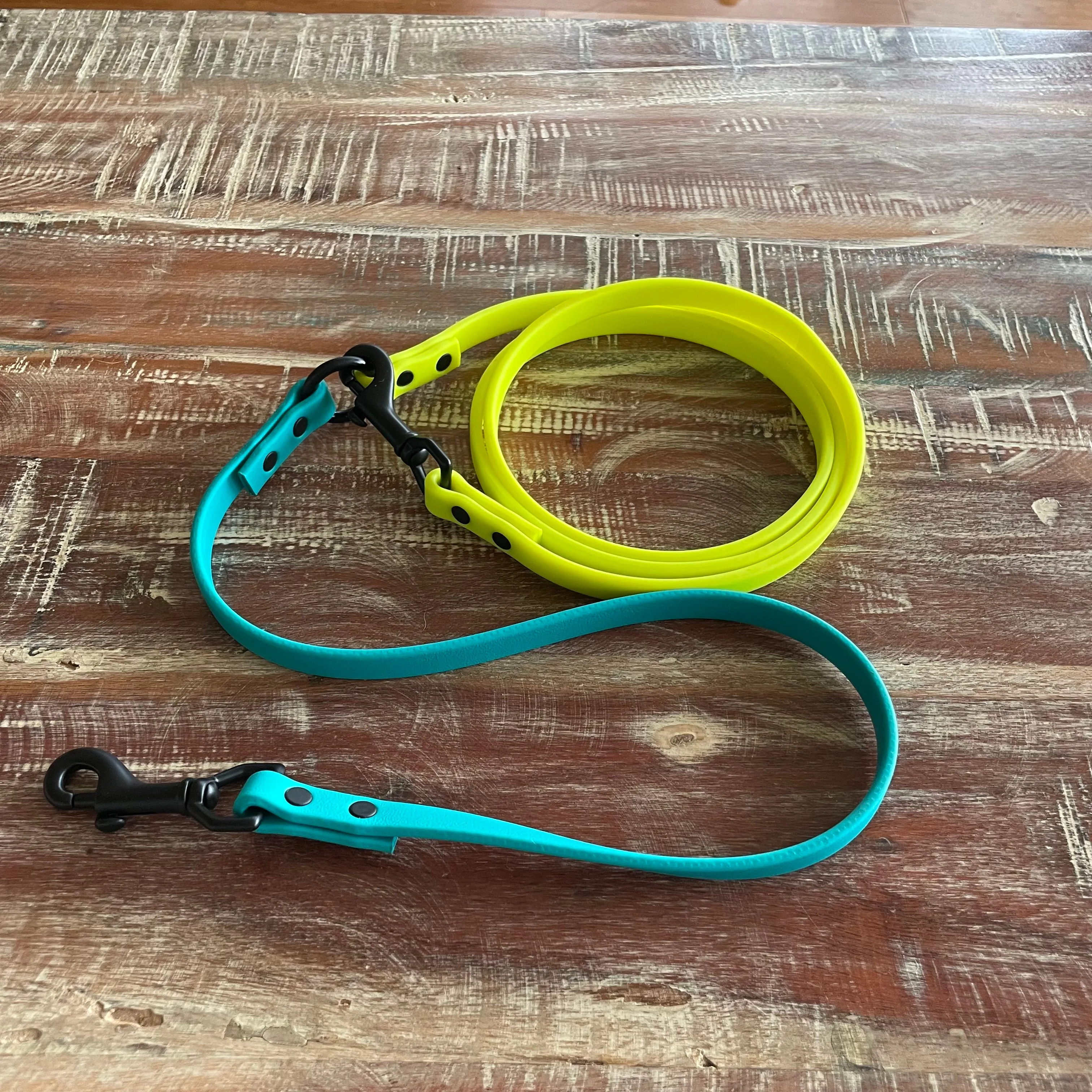Multi-Way Waterproof Leash: Neon Yellow   Teal   Black