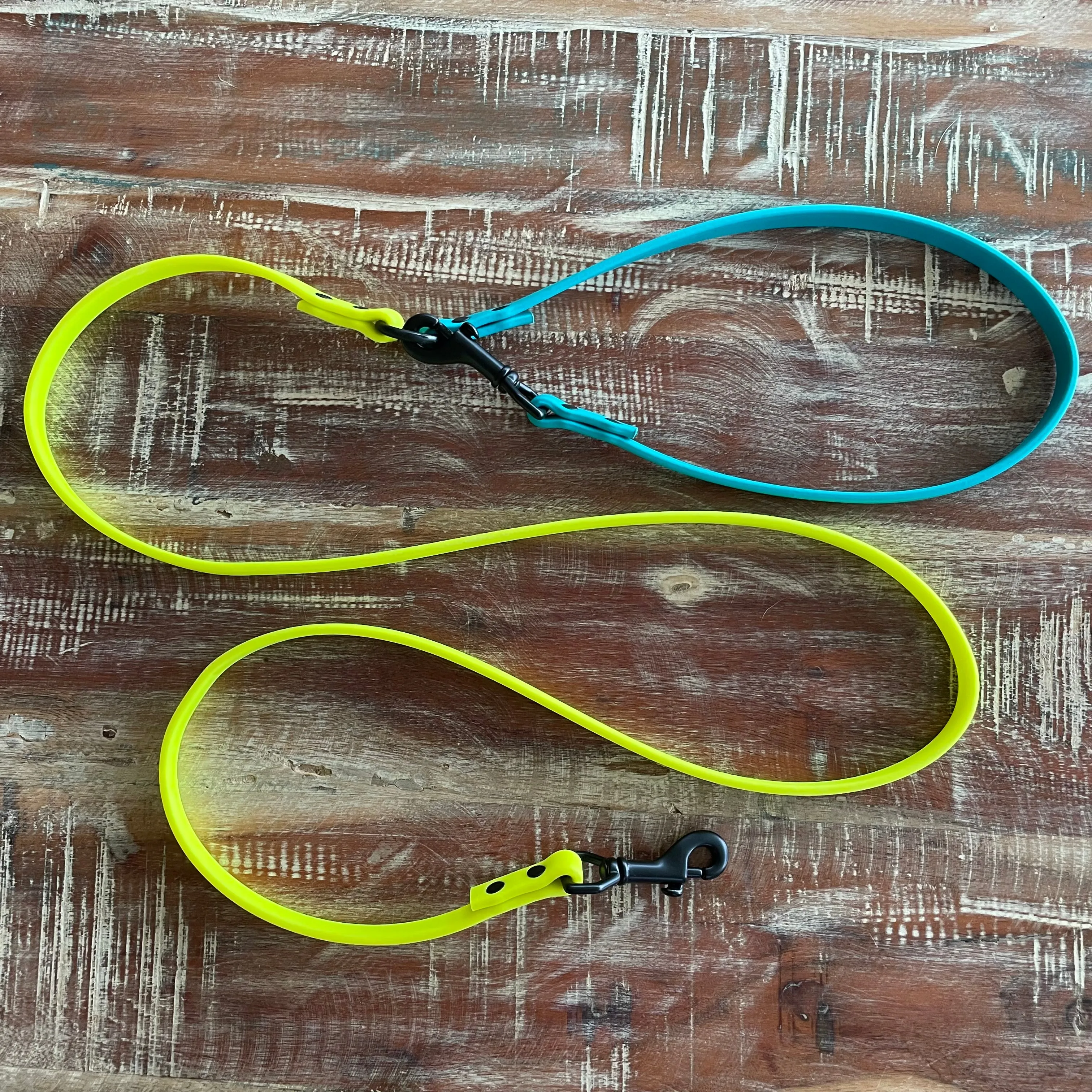Multi-Way Waterproof Leash: Neon Yellow   Teal   Black