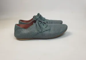 Nancybird blue perforated leather lace up shoes size 36