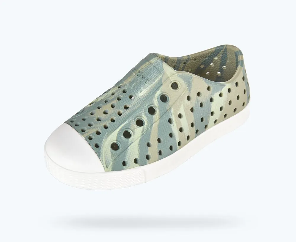 Native Jefferson Marble Shoes - Elm Green / Shell White / Folk Marble